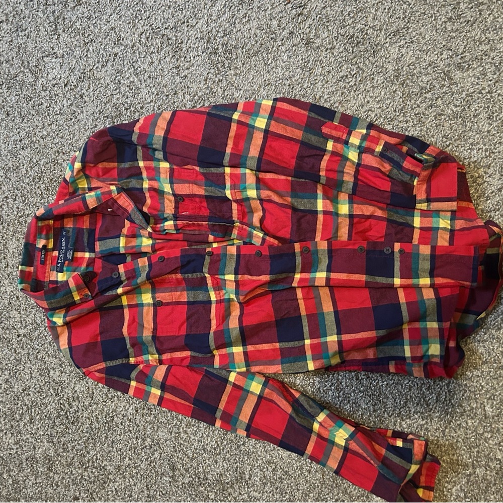 Red and yellow US Polo button down